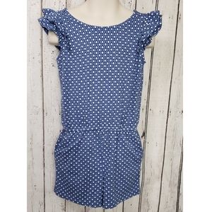♥️ Gymboree Ruffle Blue Diamond Ruffle Romper